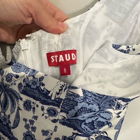Staud Wells Blue Toile Dress - Picture 6 of 9